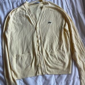 Vintage Yellow Lacoste Cardigan